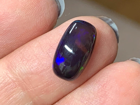 Natural Ethiopian Black Opal 7x13x4mm cabochon