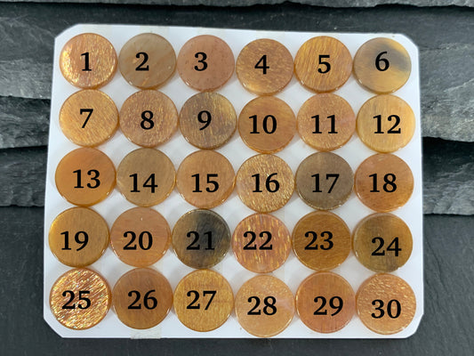 Flat Gold Sunstone round 12mm cabochon - calibrated cabochons