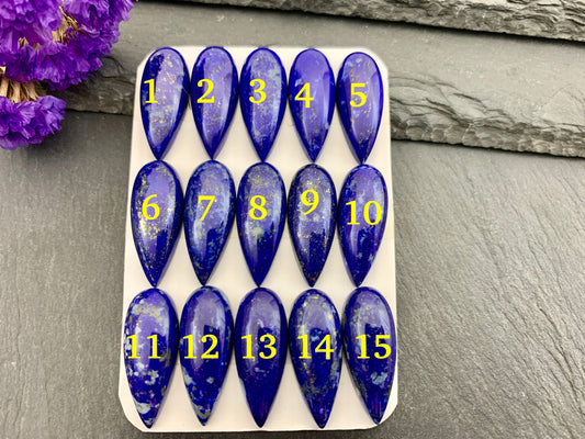 Lapis Lazuli pear 10x25mm cabochon - Calibrated cabochons