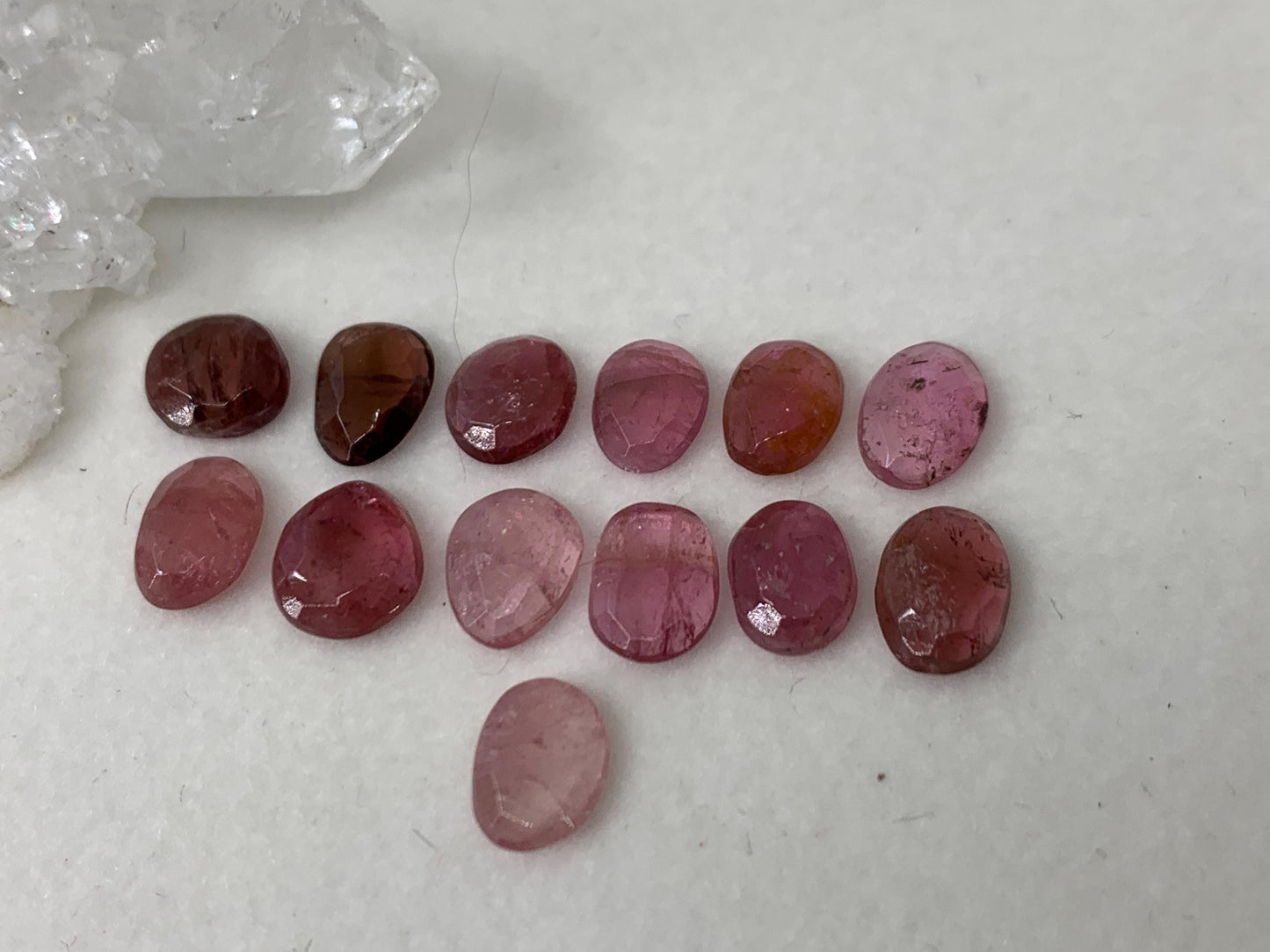 Discounted Faceted Tourmaline oval, free form 7-8mm long cabochon