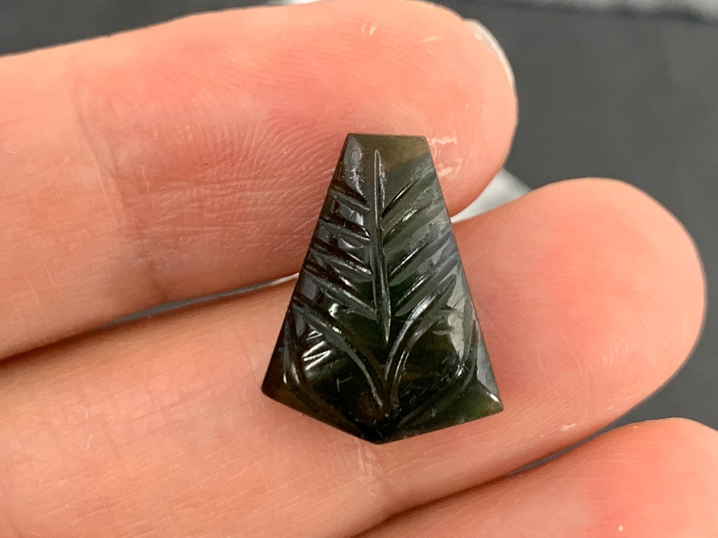 Carved Tourmaline 13x17x4mm cabochon