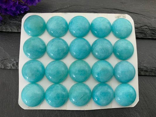 Amazonite round 15mm cabochon - Calibrated cabochons