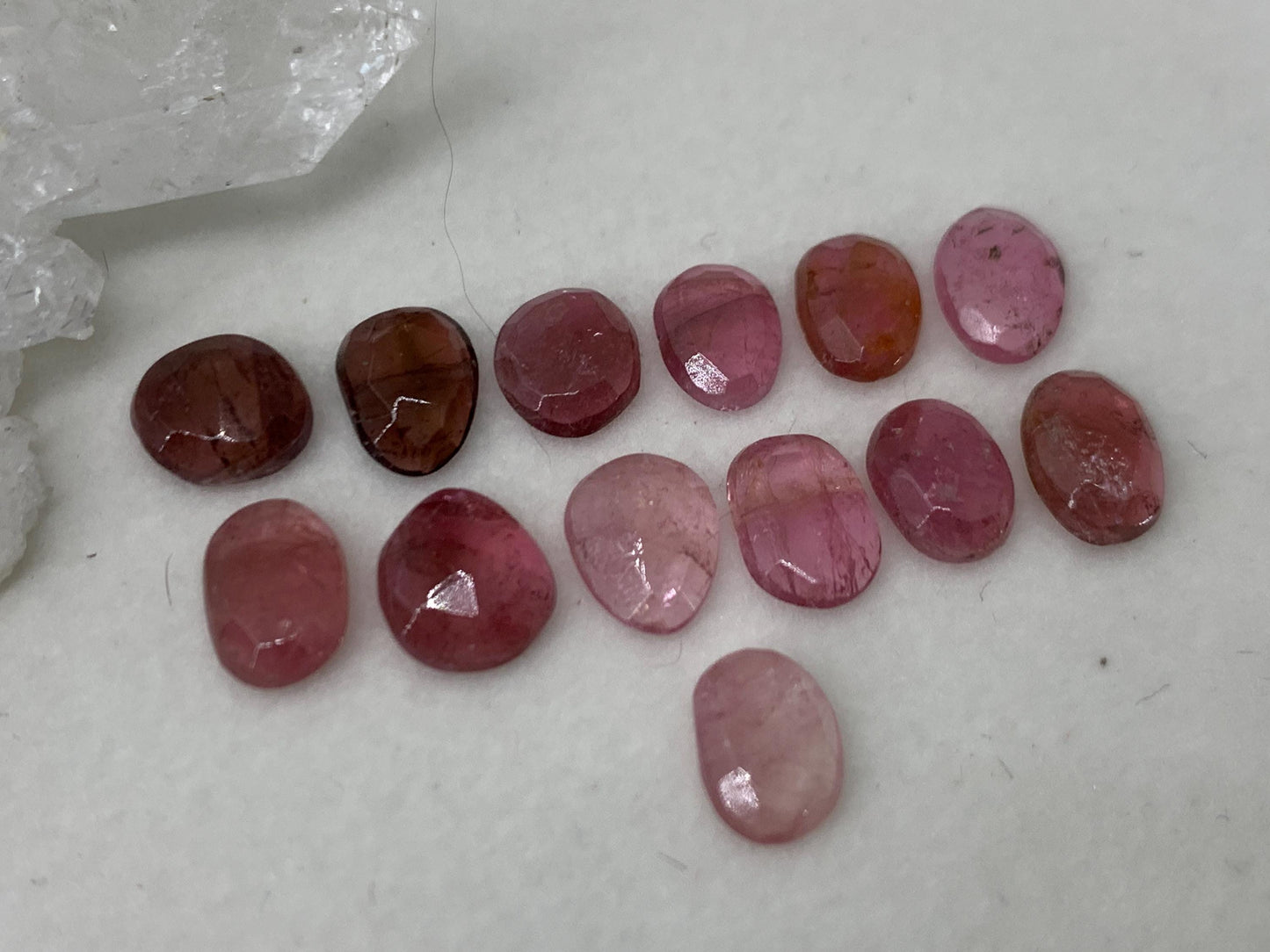 Discounted Faceted Tourmaline oval, free form 7-8mm long cabochon