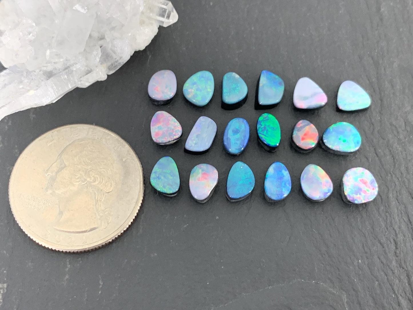 Australian Opal Doublet 6-8mm long cabochon - Select your cabochon