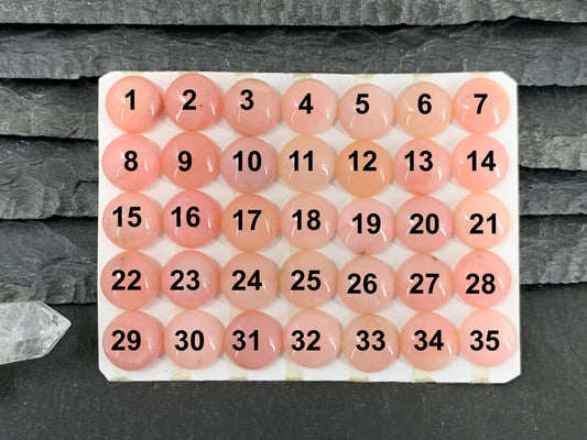 Pink Opal round 10mm cabochon - Calibrated cabochons
