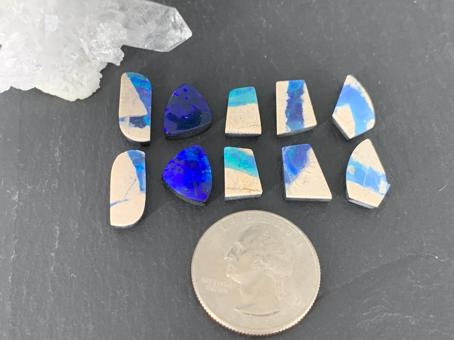 Australian Opal Doublet 10-15mm long cabochon- Single piece or matching pair