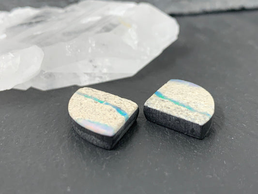 Australian Opal doublet 12x18x3.5mm pair of cabochons