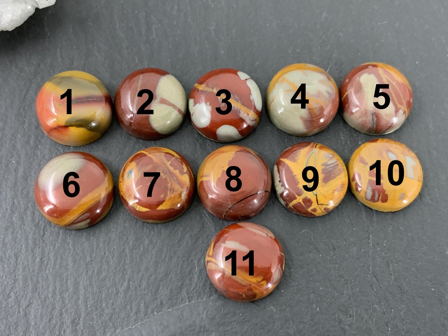 Mookaite Jasper round 12mm cabochon