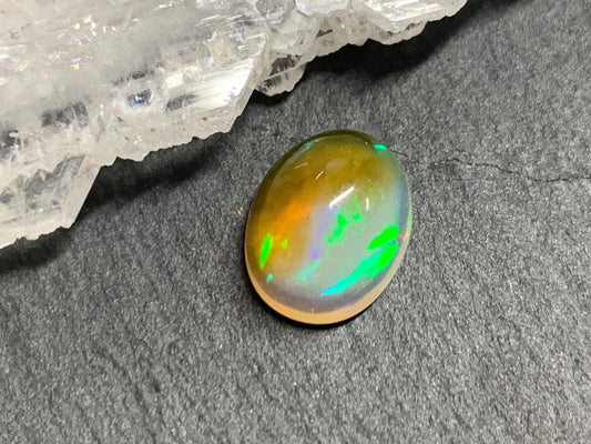 Natural Black Ethiopian Opal oval 8x10x6mm cabochon