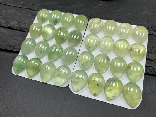 Prehnite pear 15x20mm Cabochon - Calibrated cabochons