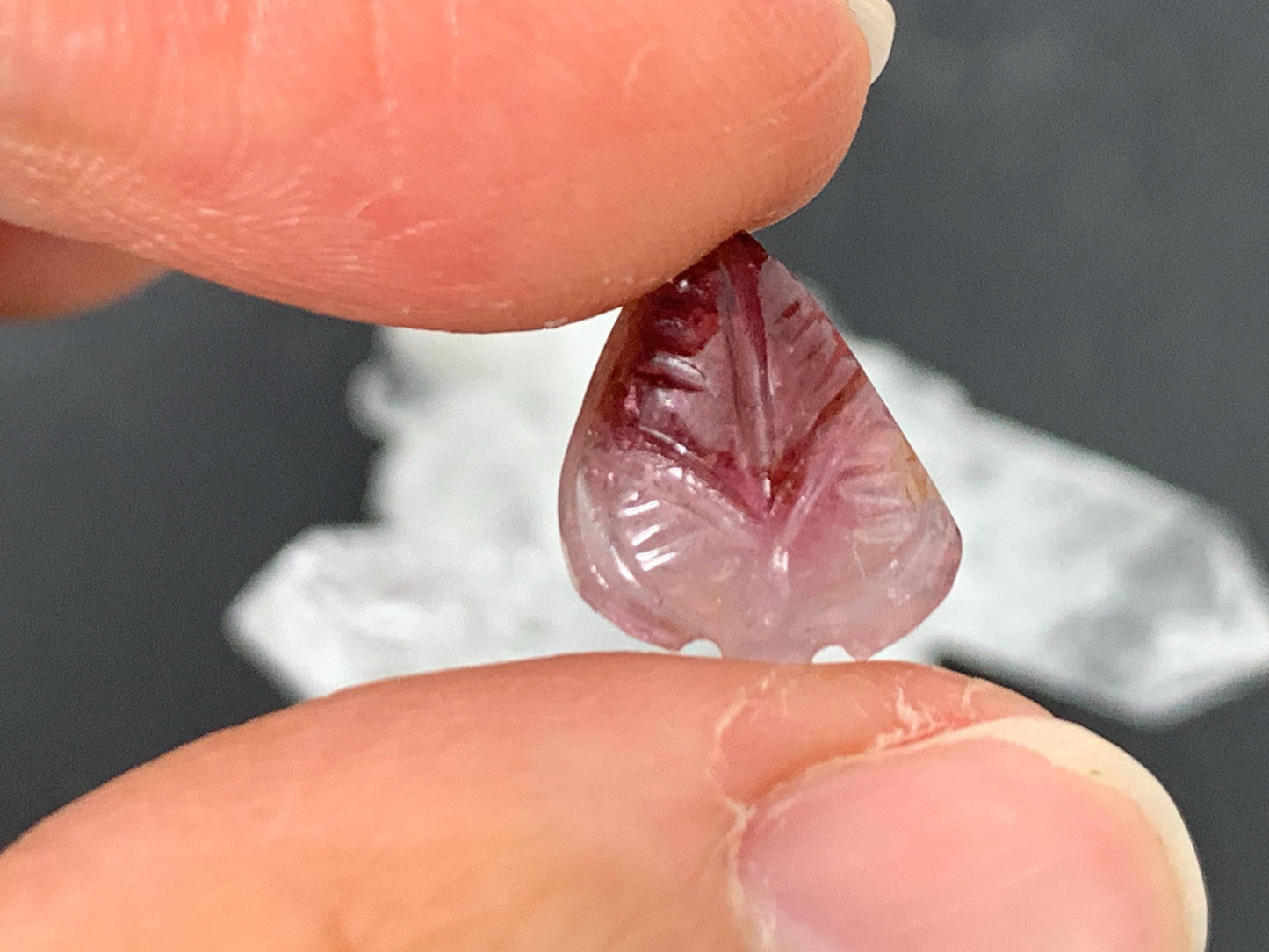 Carved Tourmaline 9x11x4mm cabochon
