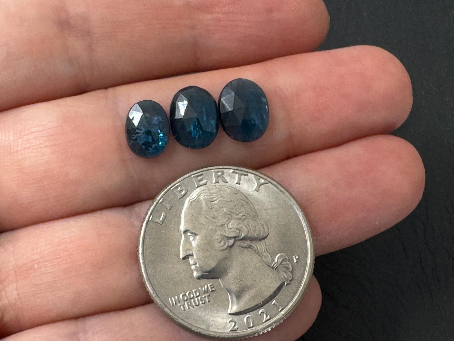 Faceted Neon Paraiba Kyanite 6x8mm, 7x9mm oval Cabochon