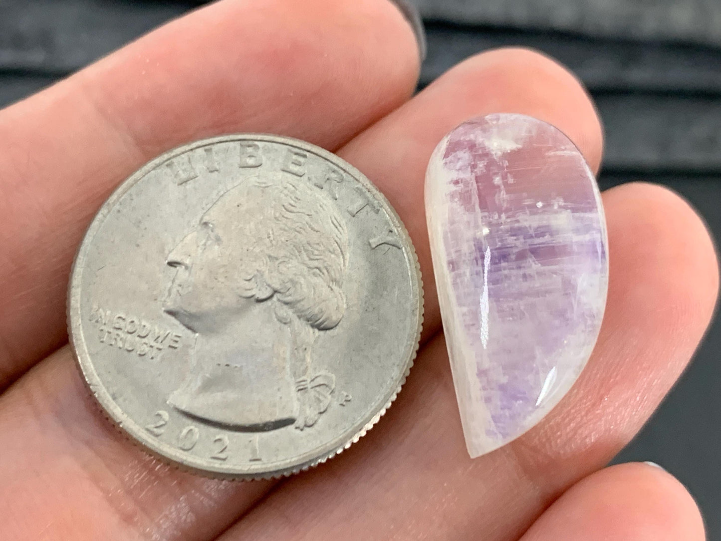 Rainbow Moonstone 23x12x8mm cabochon