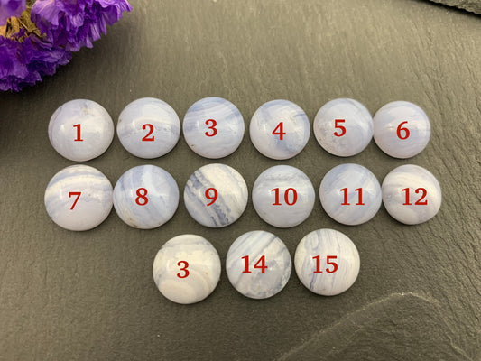 Blue Lace Agate round 12mm cabochon - Calibrated cabochons