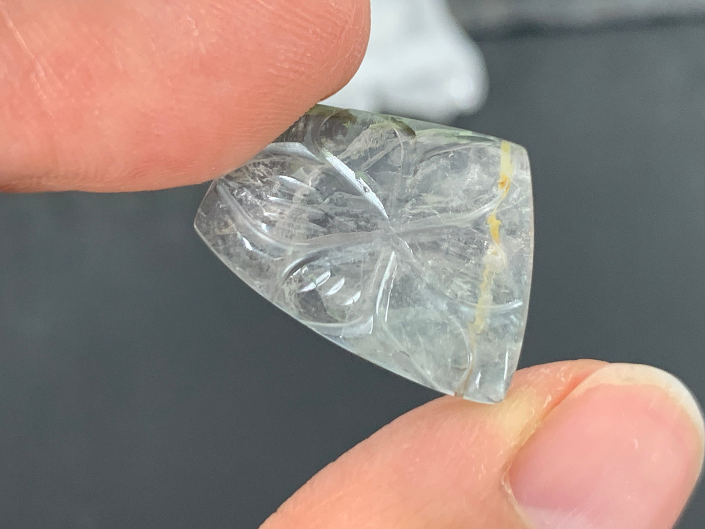 Carved Tourmaline 14x19x4mm cabochon
