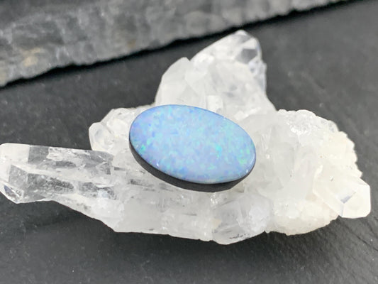 Australian Opal doublet 9x14x4mm cabochon