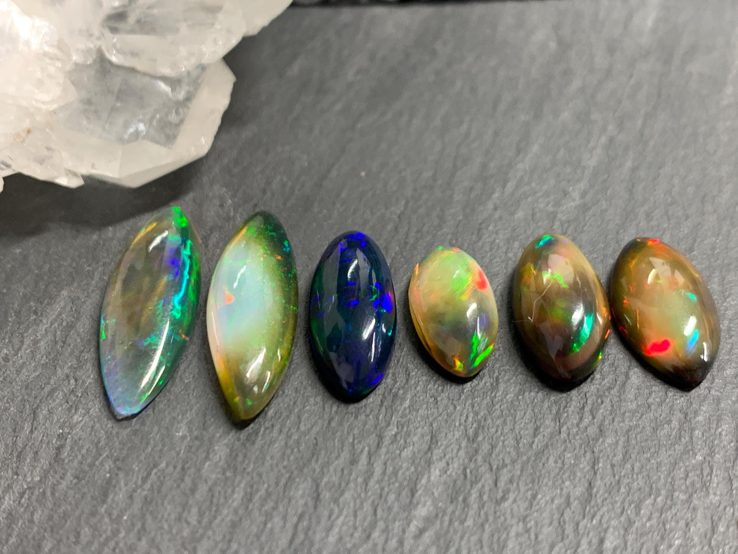 Natural Ethiopian Black Opal 15-24mm long cabochon/ Select your cabochon