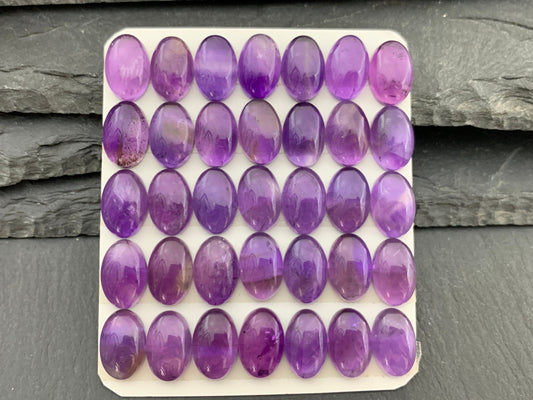 Amethyst oval 8x12mm cabochon - Calibrated cabochons