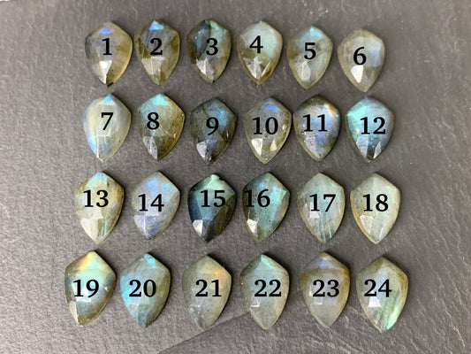 Faceted Labradorite 8x12mm cabochons