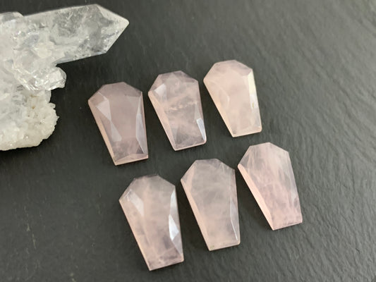 Rose Quartz Coffin 10x16mm cabochon