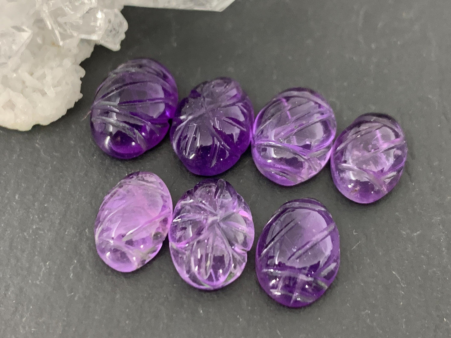 Hand Carved Amethyst Cabochon (10-11mm)