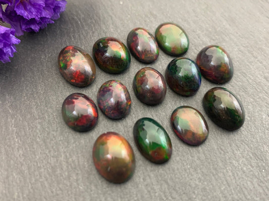 Ethiopian Opal oval 10-12mm long cabochon