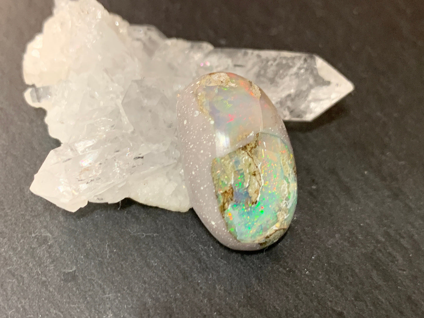 Ethiopian Opal Cabochon – Stabilized Welo Opal with Bright Play of Color - 17x23x8mm