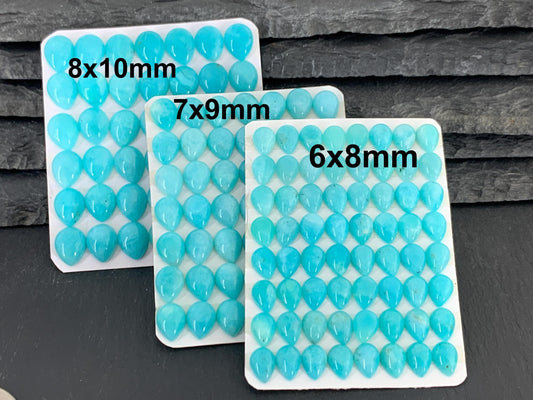 Amazonite pear 6x8mm, 7x9mm, 8x10mm cabochon - Calibrated cabochons