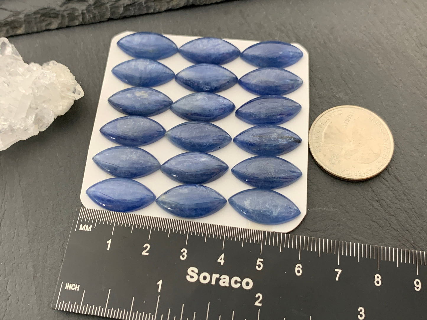 Kyanite marquise  10x20mm Cabochon - Calibrated Cabochons