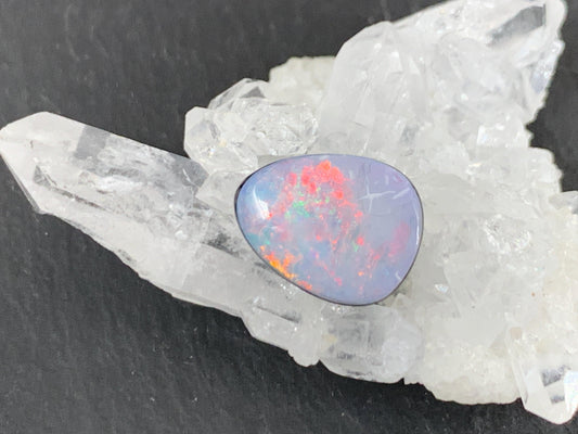 Australian Opal Doublet Cabochon 10x13x5mm Free Form Natural Gemstone