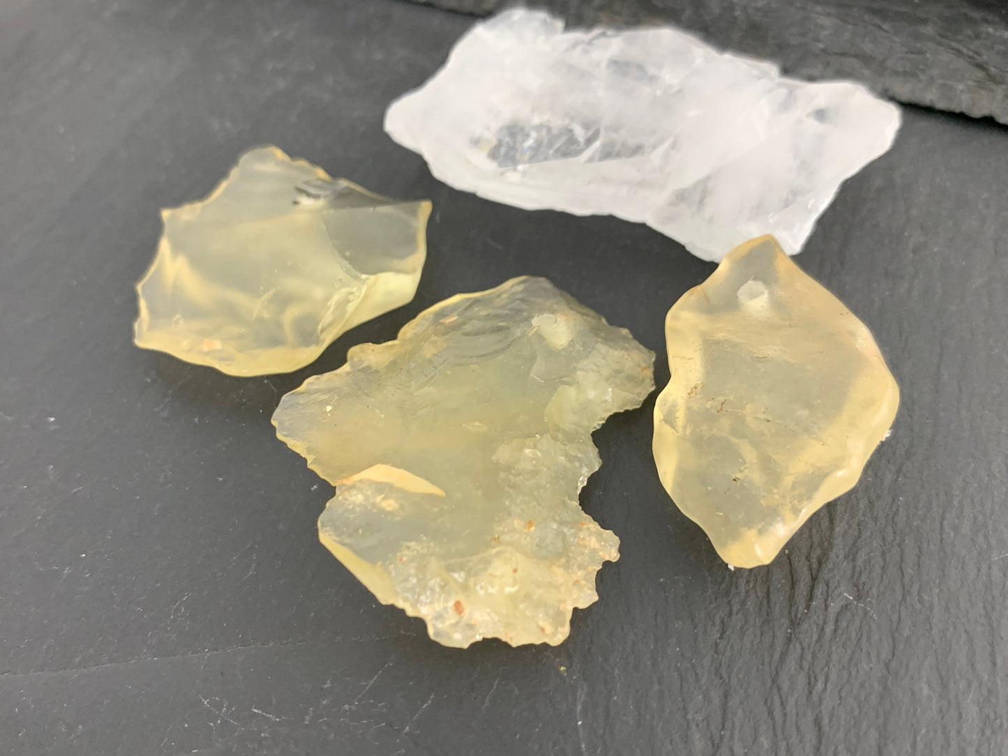 Drilled Libyan Desert Glass 31-41mm long