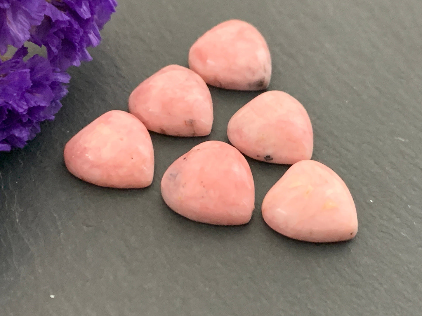 Rhodochrosite heart 12x12mm cabochon - Calibrated acbochons