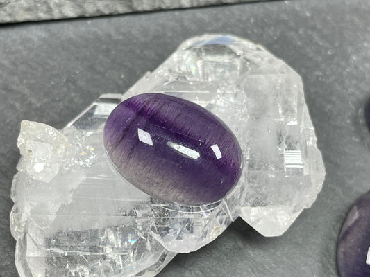 Purple Fluorite oval 13x18mm Cabochon - Calibrated Cabochons