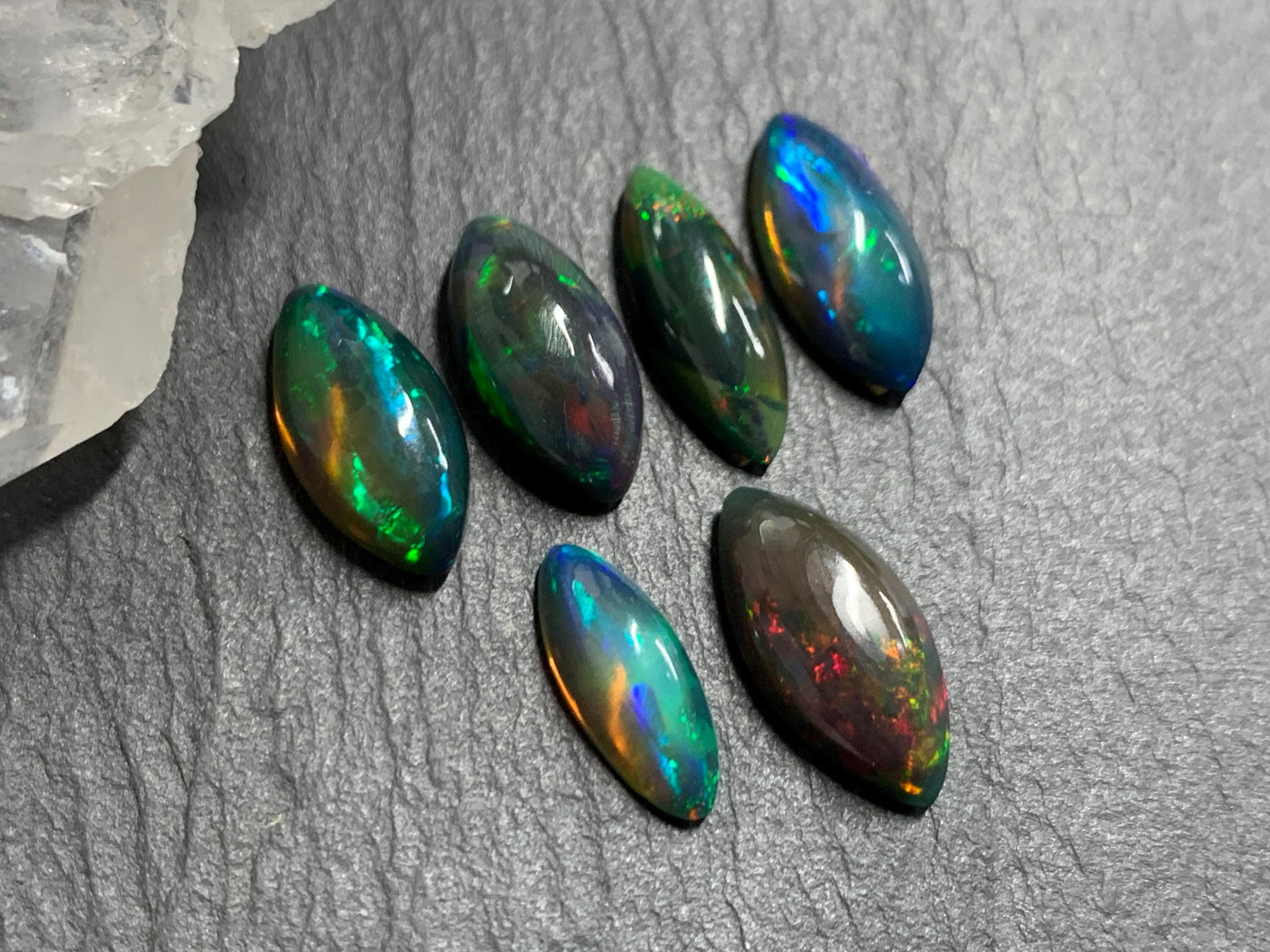 Natural Ethiopian Black Opal 12-15mm long cabochon/ Select your cabochon