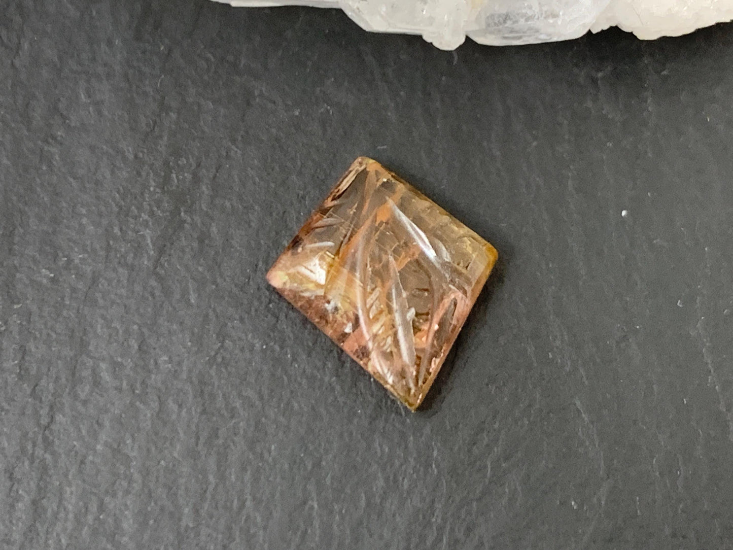 Faceted Watermelon Tourmaline 11x12.5x3mm cabochon