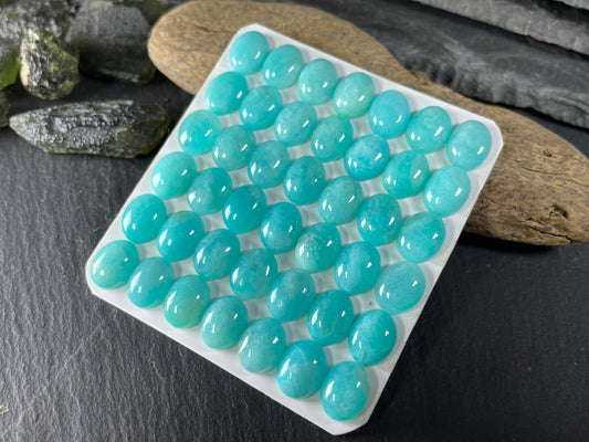 Amazonite oval 8x10mm cabochon - Calibrated cabochons