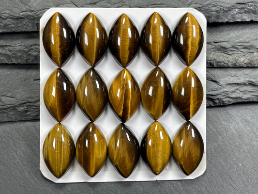 Tiger Eye marquise  12x20mm cabochon - Calibrated cabochons