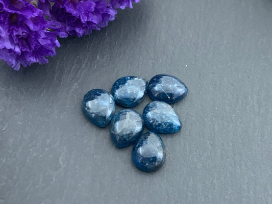 Blue Apatite pear 8x10mm cabochon - Calibrated cabochons