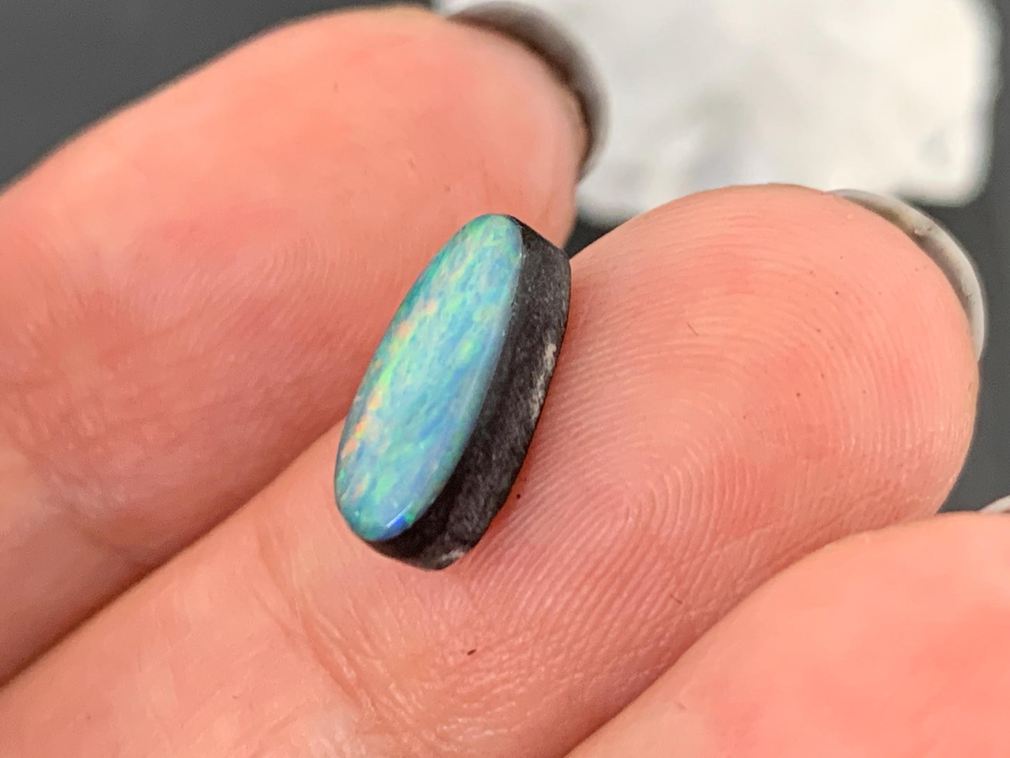 Australian Opal doublet 5x11x4mm cabochon
