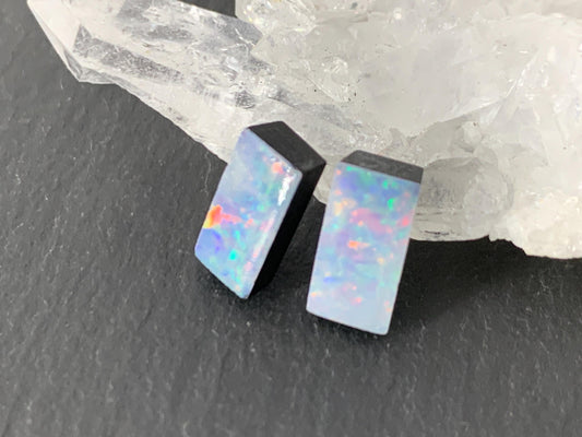 Australian Opal doublet 5x10x3mm pair of cabochons