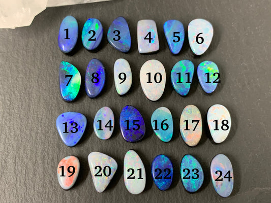 Australian Opal doublet 13-16mm long cabochon