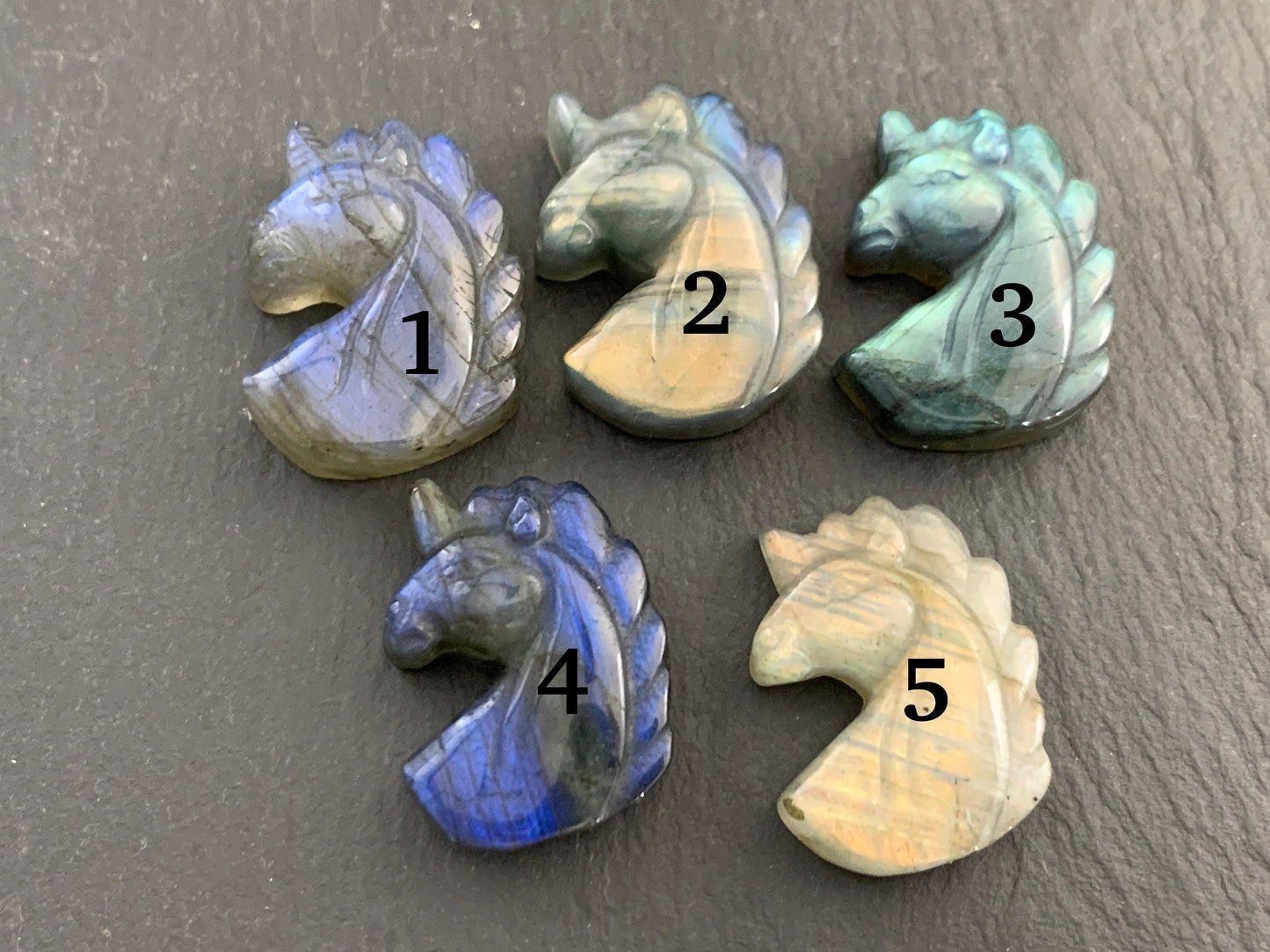 Labradorite Unicorn 18x24mm Cabochon - Labradorite carving