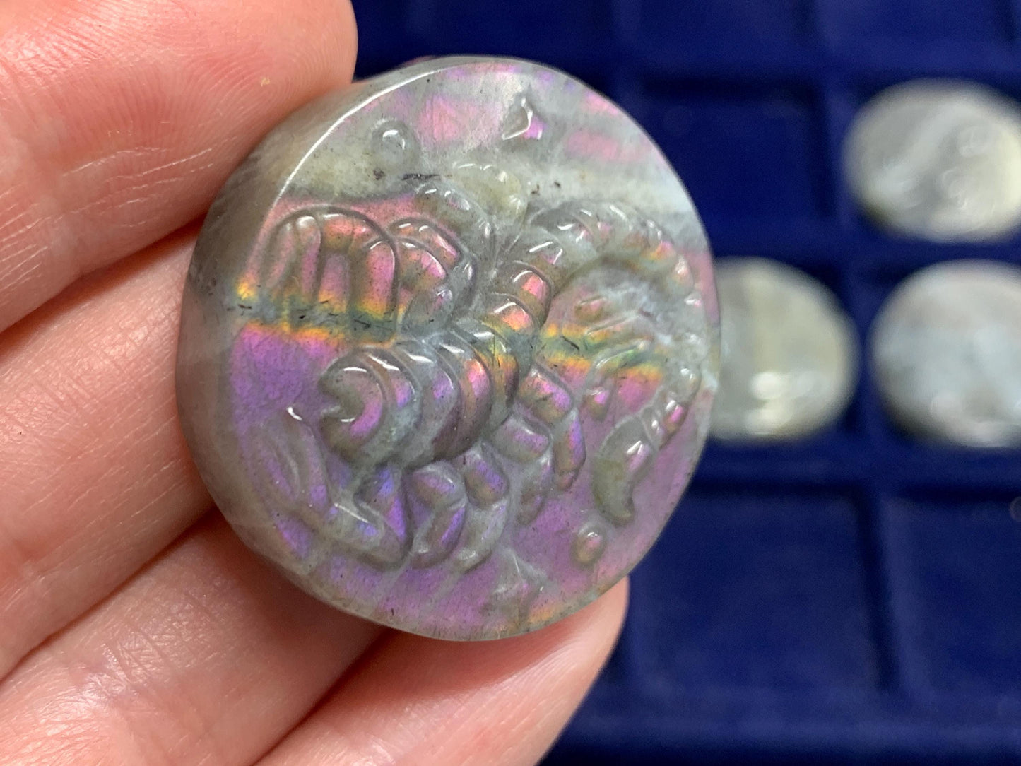 Scorpio Purple Labradorite Zodiac Signs - Zodiac Constellations Carving