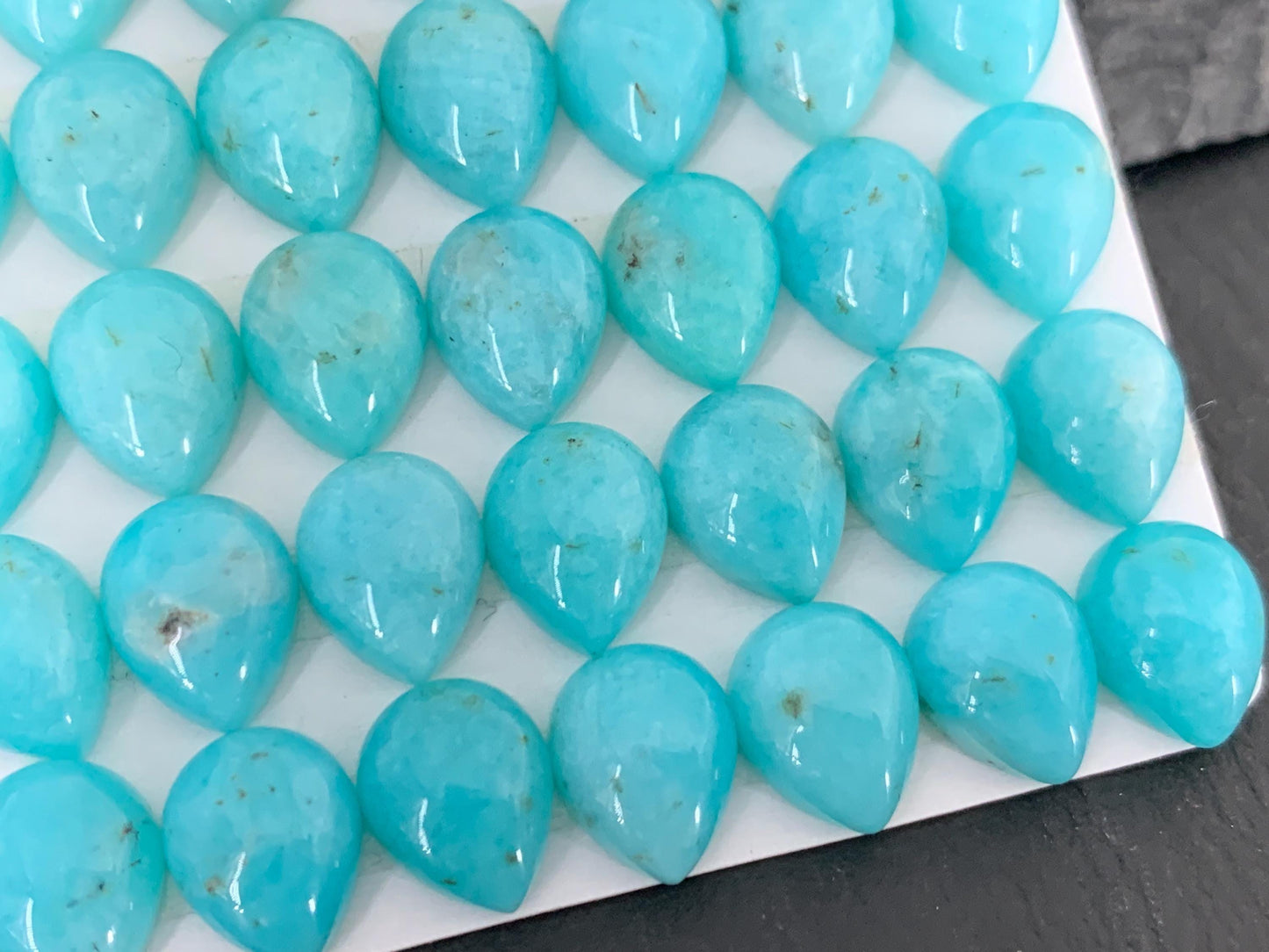 Amazonite pear 8x10mm cabochon - Calibrated cabochons