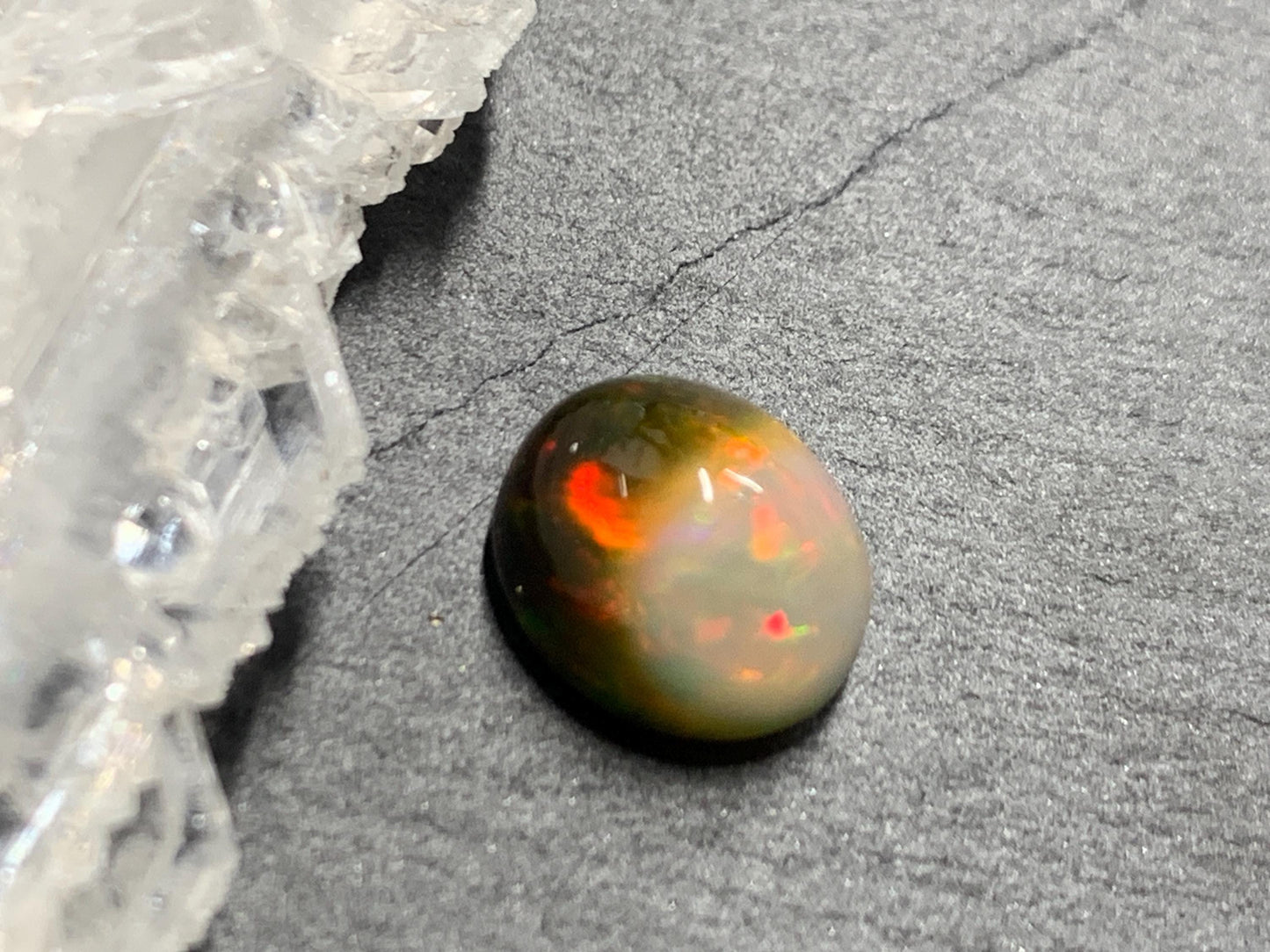 Natural Black Ethiopian Opal oval 8x10x6mm cabochon