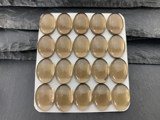 Smokey quartz oval 13x18mm cabochon - Calibrated cabochons