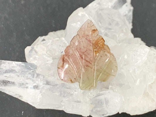 Carved Tourmaline 12x14x2mm cabochon