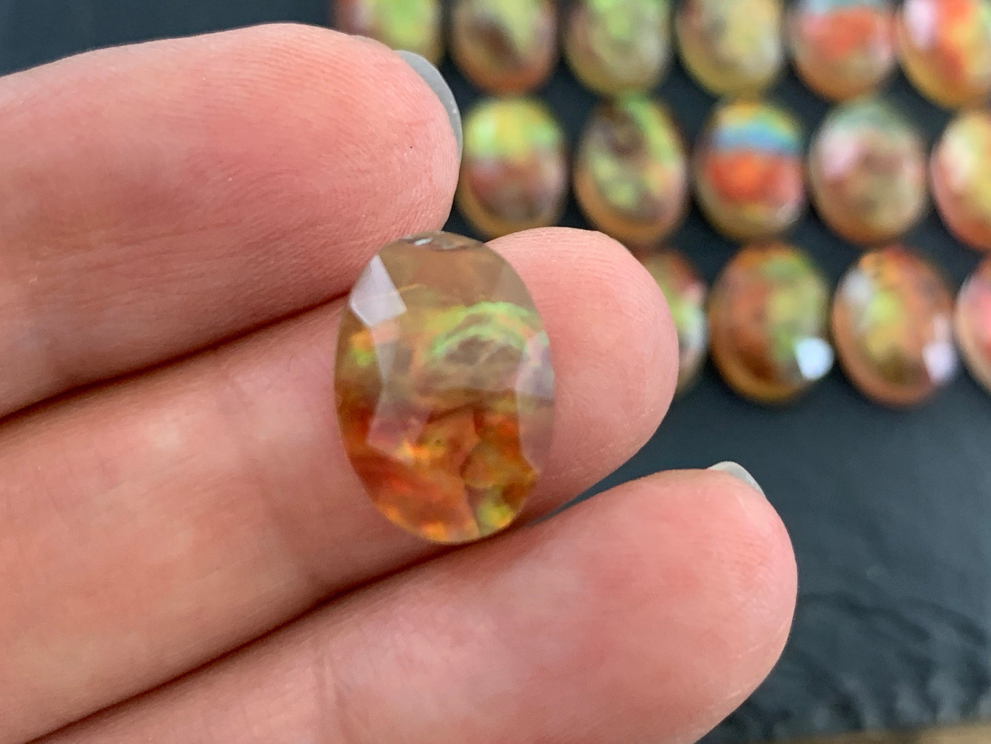 Ammolite Doublet oval 10x14mm  cabochon