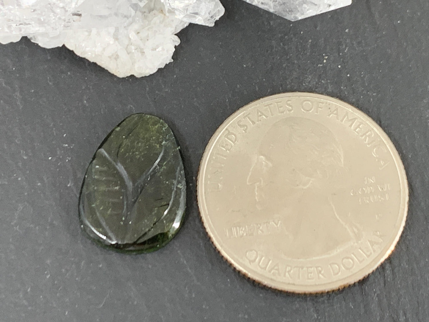 Carved Tourmaline 12x16x2mm cabochon