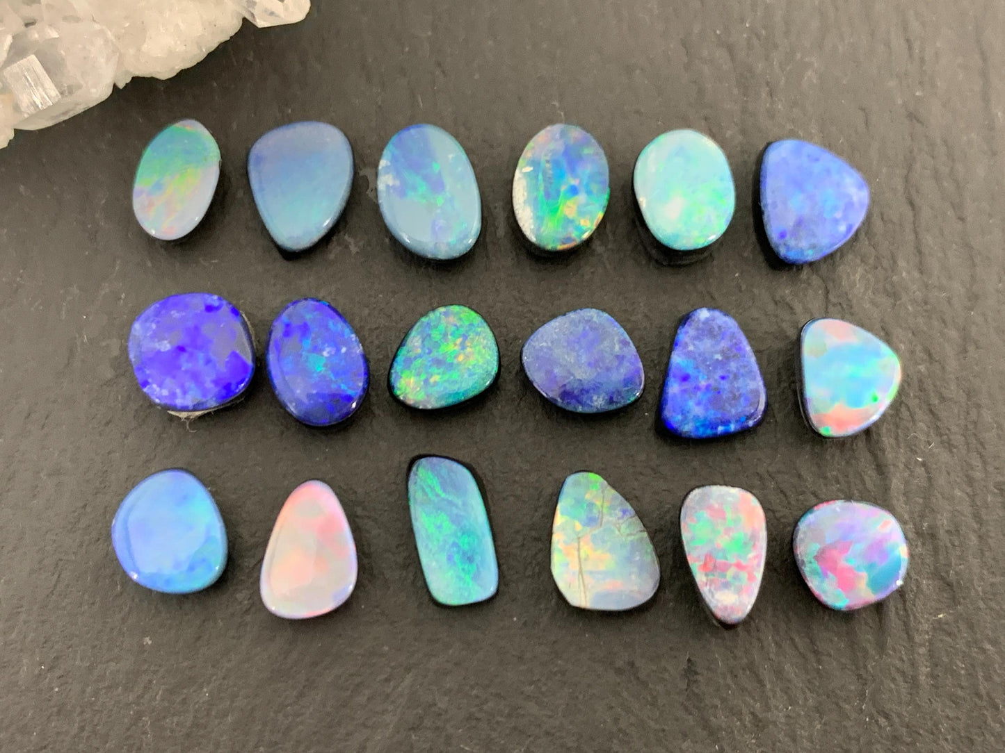 Australian Opal Doublet 6-8mm long cabochon - Select your piece